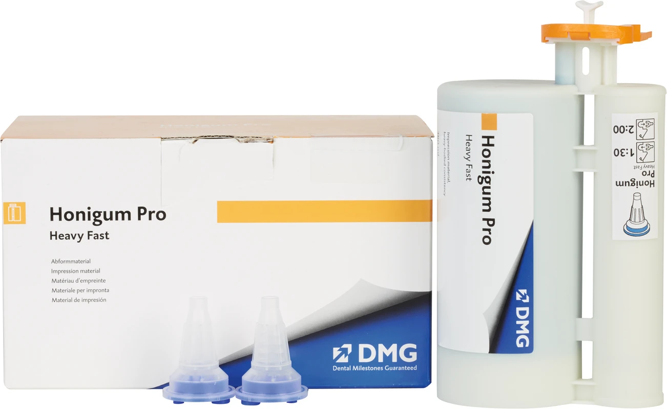 Honigum Pro Heavy Packung 380 ml Doppelkartusche Fast, 10 MixStar-Tips Honigum Pro Heavy DMG