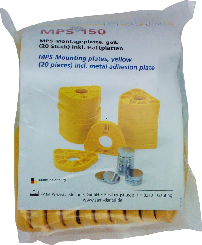 Artikulator Montageplatten Packung 20 Stück gelb, MPS