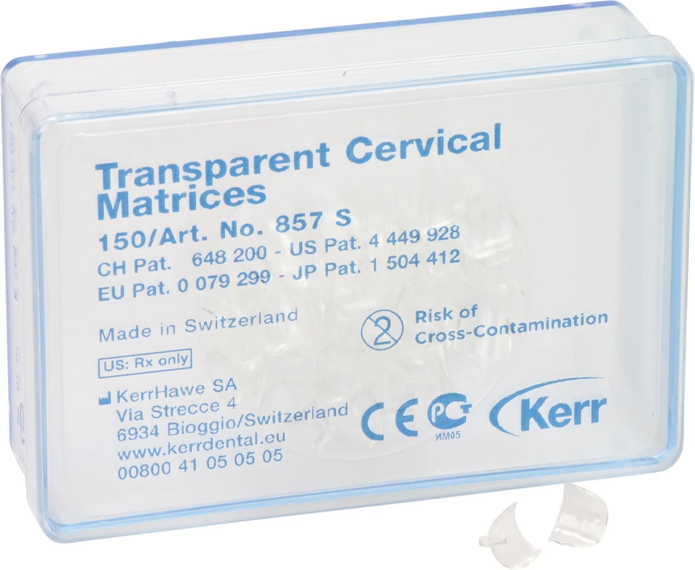 Zervikalmatrizen transparent Packung 150 Matrizen Form 857 S
