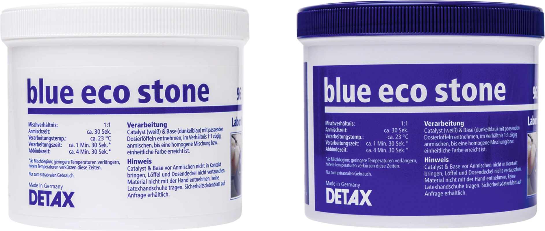 blue eco stone Standardpackung 800 g Base, 800 g Katalysator, 2 Dosierlöffel
