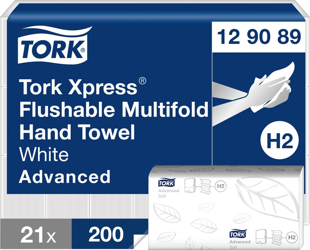 TORK® Xpress® Multifold (Interfold) Handtücher H2 System Karton 21 x 200 Stück 2-lagig, weiß