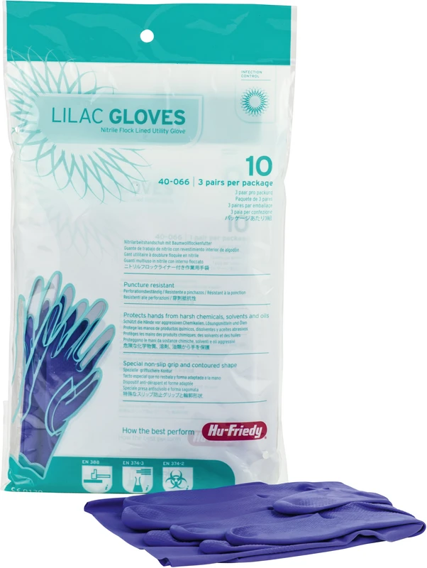 Lila Handschuhe Packung 3 Paar lila, Größe 10