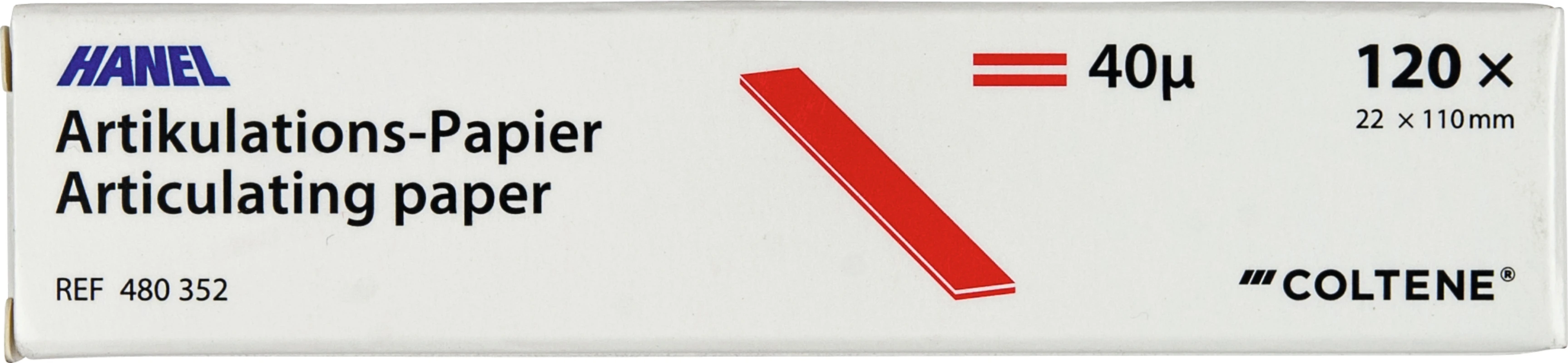 HANEL Artikulations-Papier 40 µm Packung 120 Streifen rot, 40 µm