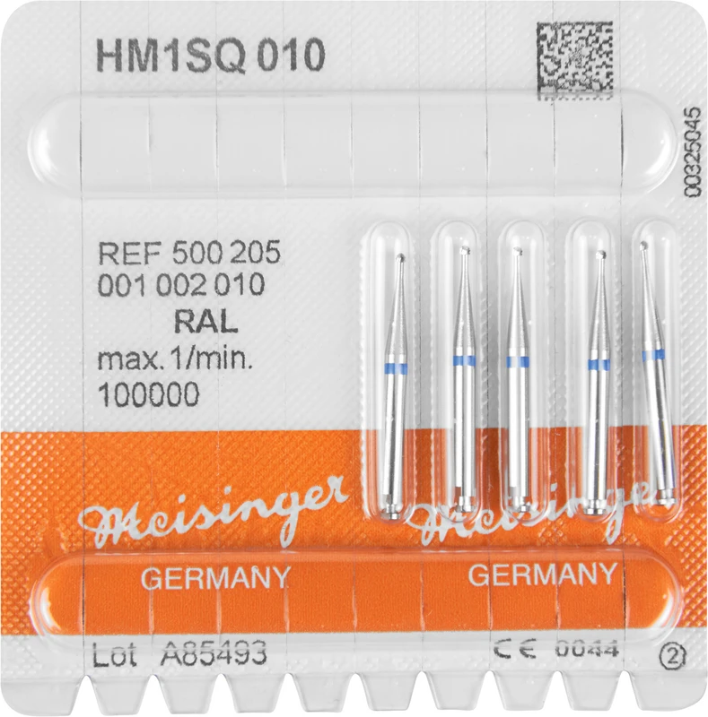HM-Bohrer 1SQ Packung 5 Stück schnittfr. Verz. Querhieb, RAL, blau, Figur 001, ISO 010