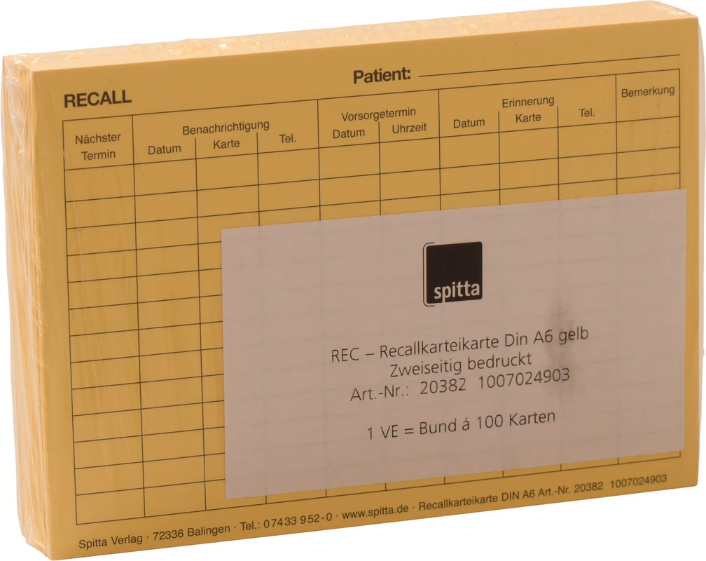 REC Recallkarteikarte Spitta Verlag