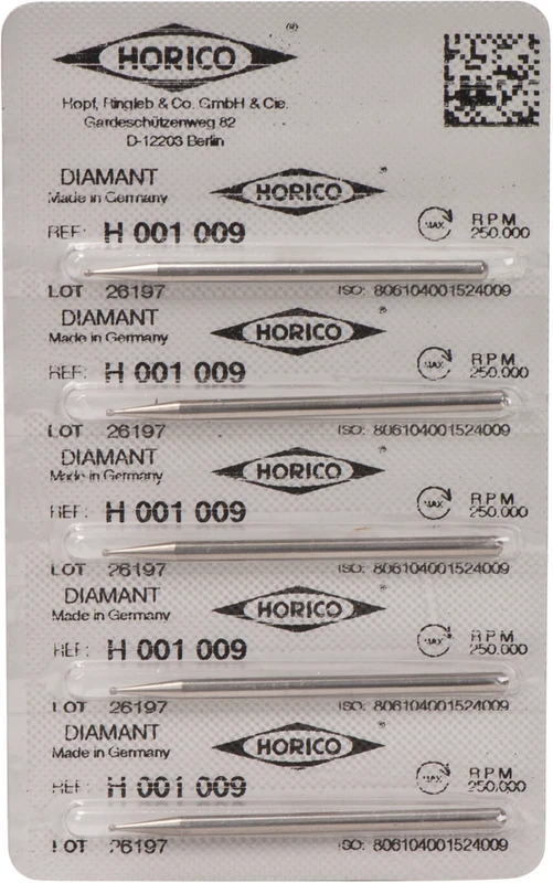 Diamantschleifer H 001 Packung 5 Stück HP, Figur 001, ISO 009