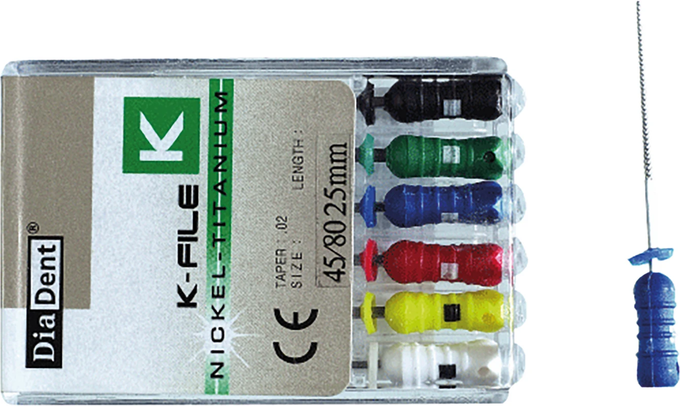 K-Feilen Ni-Titan Packung 6 Stück Größe 45-80, Länge 25mm