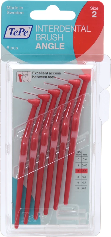 TePe® Interdentalbürsten Angle™ Packung 6 Stück rot, Ø 0,5 mm