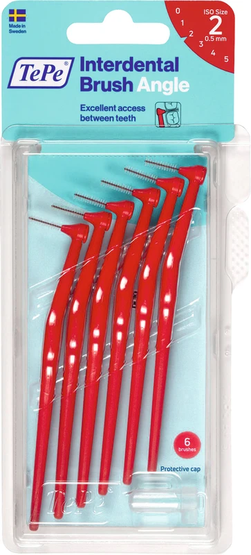 TePe® Interdentalbürsten Angle™ Packung 6 Stück rot, Ø 0,5 mm
