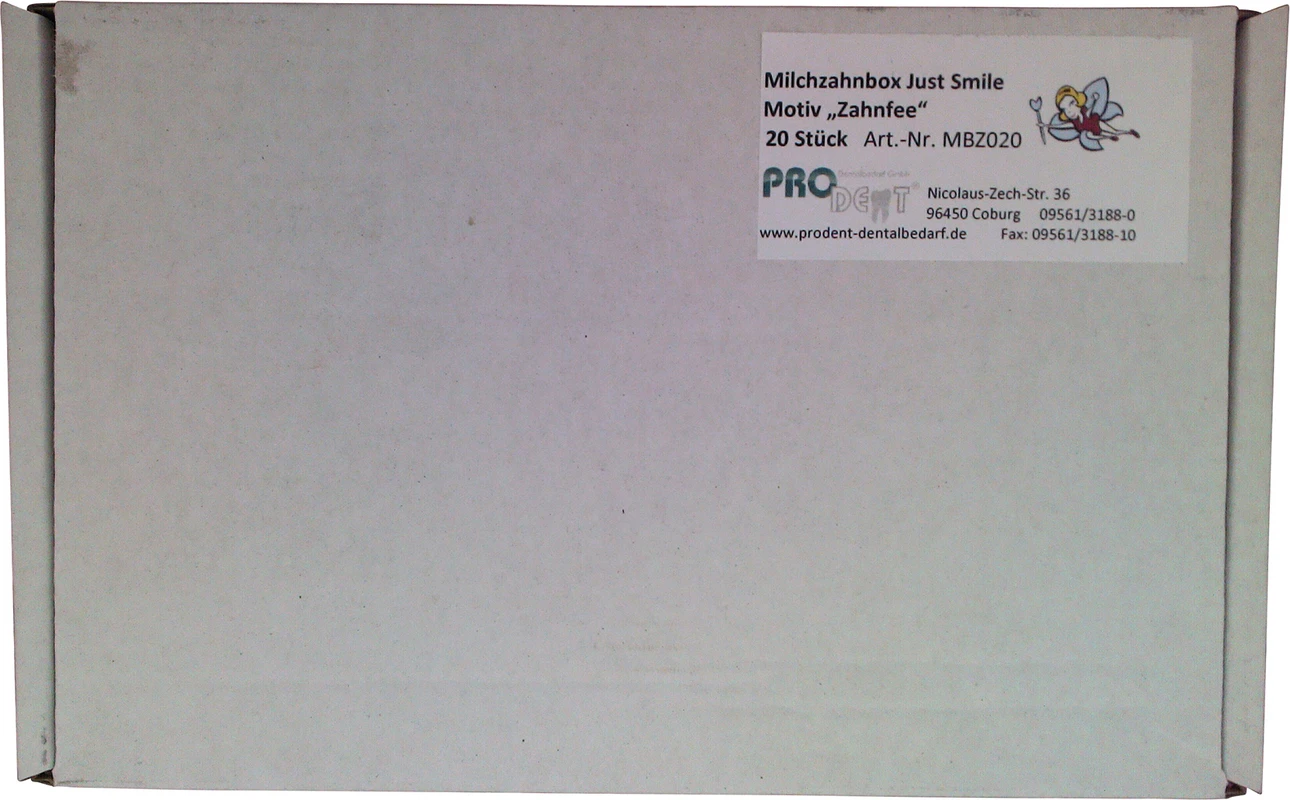 Milchzahnbox "just smile" Packung 20 Stück Zahnfee