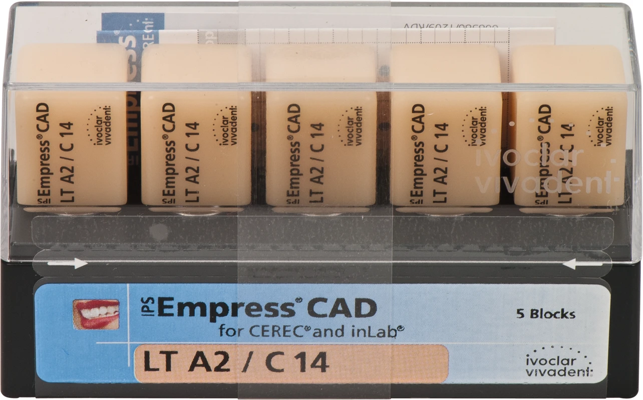 IPS Empress® CAD A-D for CEREC Packung 5 Stück Gr. C14, A2 LT