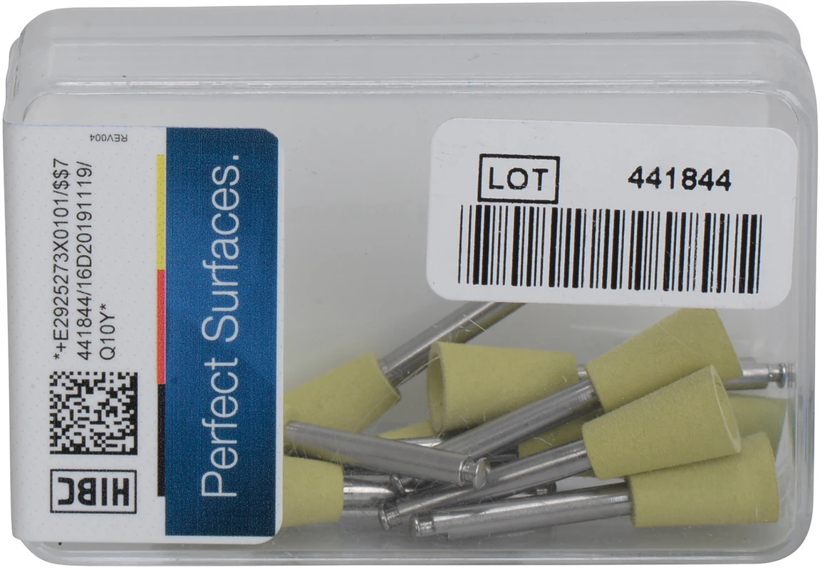 EVE ECOCOMP Packung 10 Stück dunkelgelb fein, RA, Figur umgekehrter Kegel, 6,5 x 9,5 mm