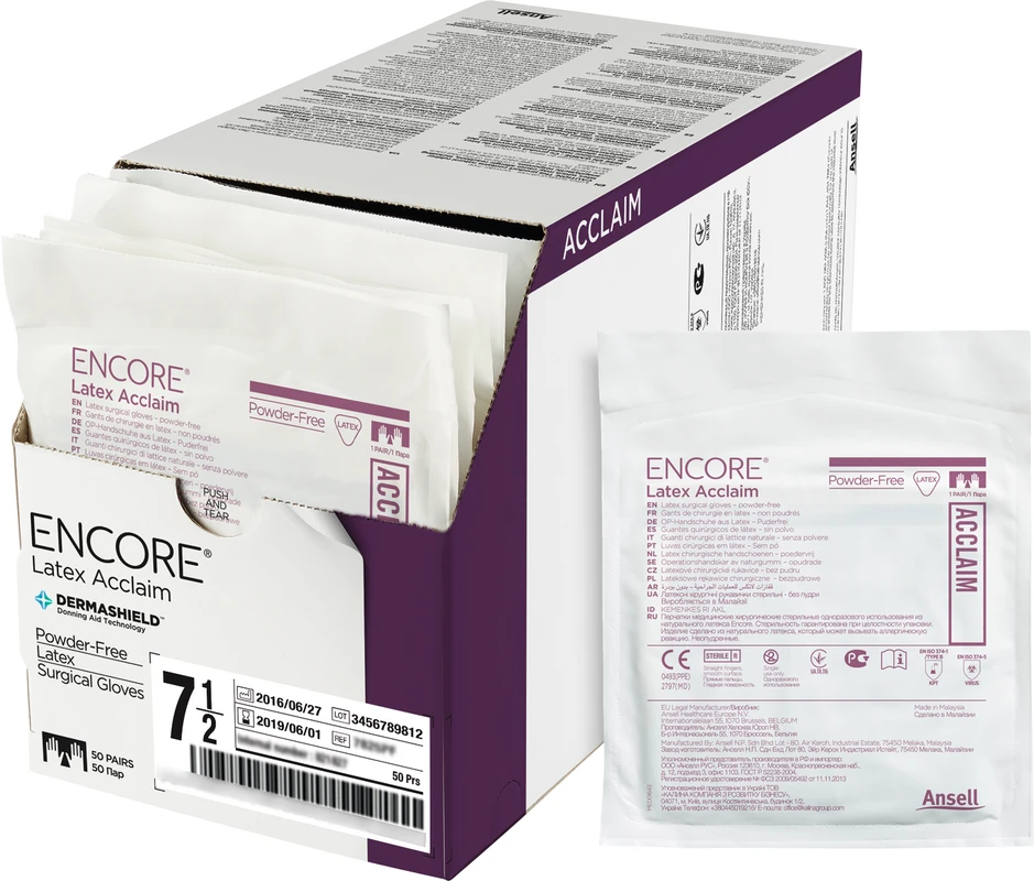 ENCORE® Latex Acclaim Packung 50 Paar puderfrei, natur, Größe 6,5