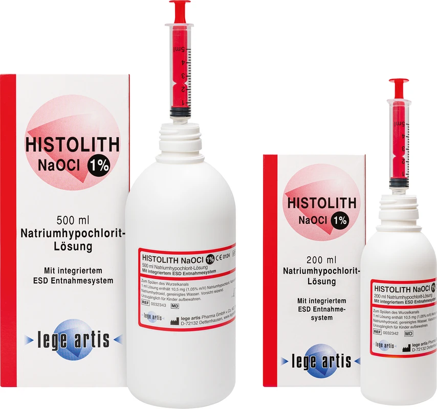 HISTOLITH NaOCI 1% Flasche 200 ml Lösung mit ESD-Entnahmesystem HISTOLITH NaOCI 1% lege artis