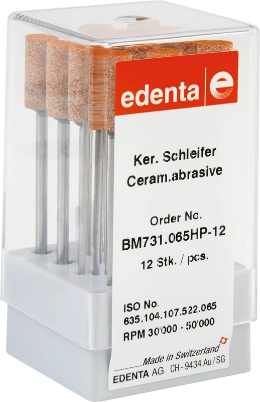 Keramische Schleifer B Packung 12 Stück braun mittel, HP, Figur 107, 13 mm, ISO 065