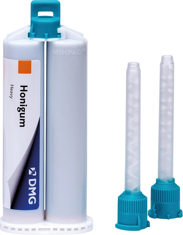 Honigum Heavy Vorteilspackung 8 x 50 ml Doppelkartusche Heavy, 16 Automix-Tips