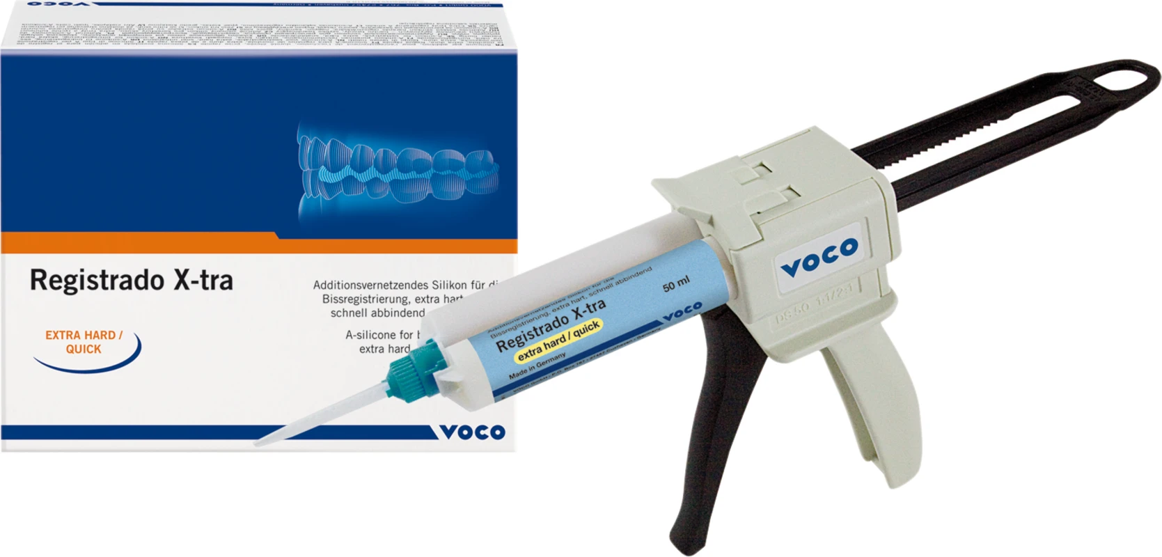 Registrado X-tra Großpackung 8 x 50 ml Doppelkartusche, Mischkanülen Typ 16 Registrado X-tra VOCO