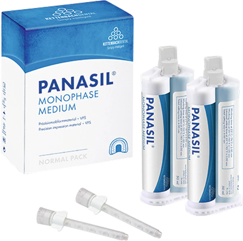 Panasil® monophase Medium Packung 2 x 50 ml Doppelkartusche, 6 Mischkanlen wei