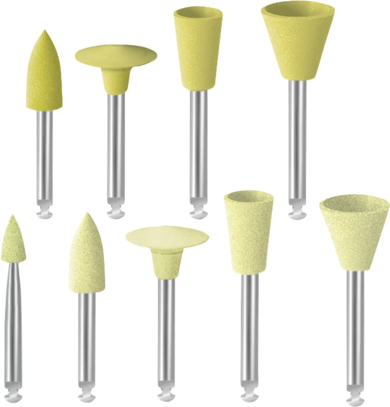 EVE ECOCOMP Packung 10 Stück dunkelgelb fein, RA, Figur umgekehrter Kegel, 6,5 x 9,5 mm