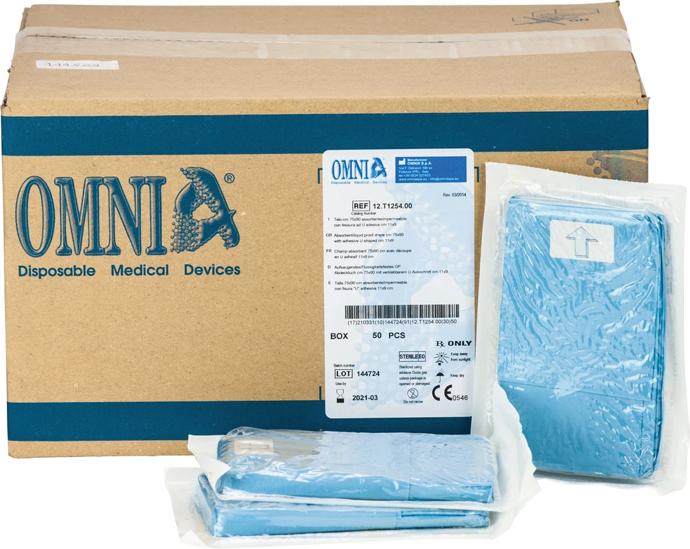 OP Abdecktuch mit U-Ausschnitt Packung 50 Stück 75 x 90 cm, selbstklebend