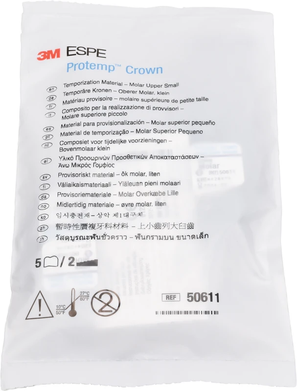 Protemp™ Crown Packung 5 Stück oberer Molar S, 1 Stückmesslehre
