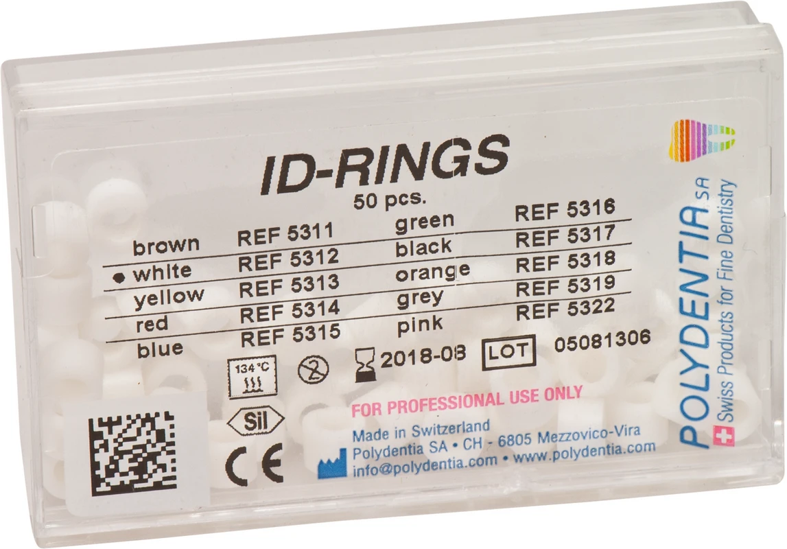 ID Ringe Packung 50 Stück weiß