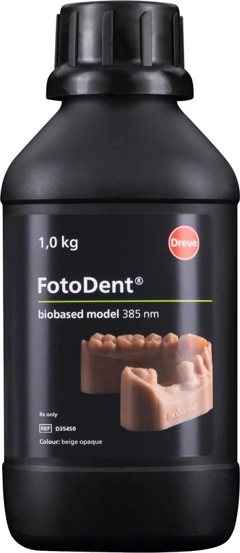 FotoDent® biobased model Flasche 1 kg Kunststoff 385 nm, beige-opak