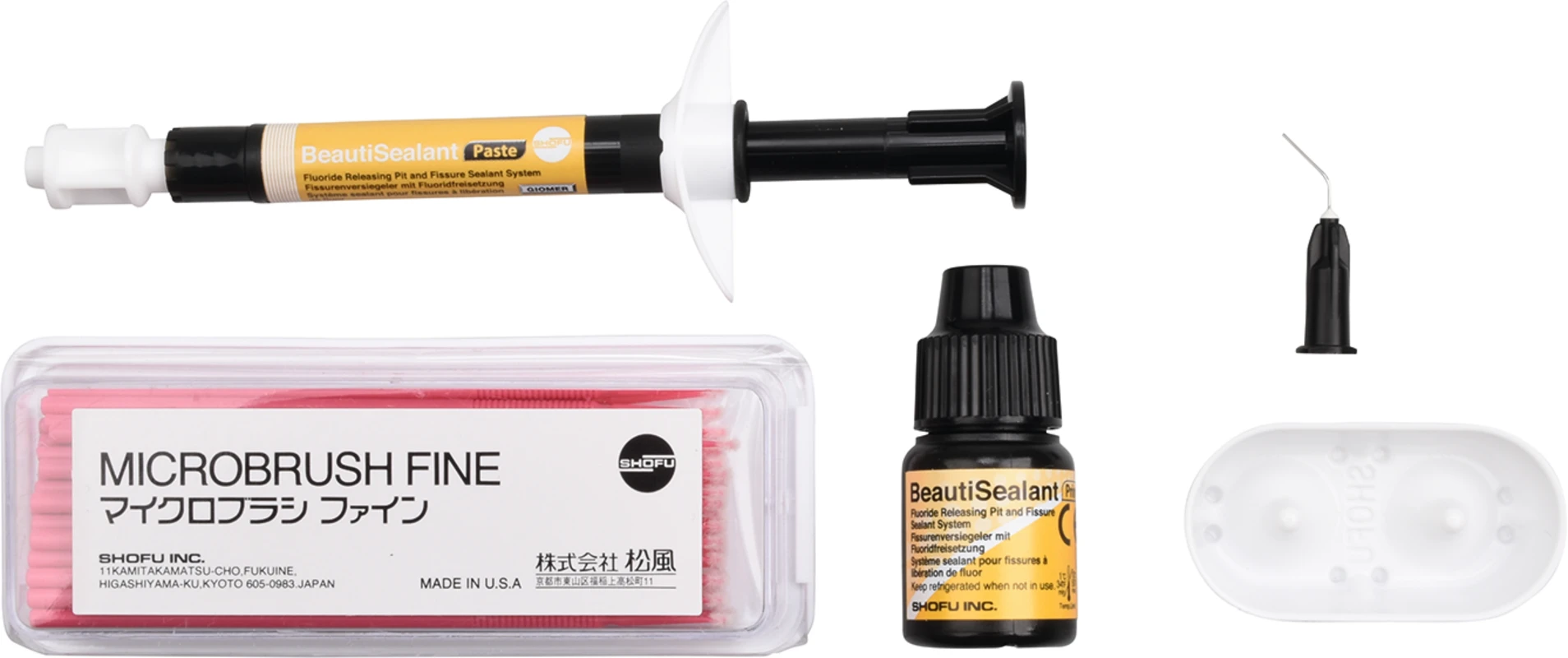 BeautiSealant Kit 1,2 g Paste, 3 ml Primer, 15 Kanülen, 50 Microbrush fine pink, 25 V-Dish