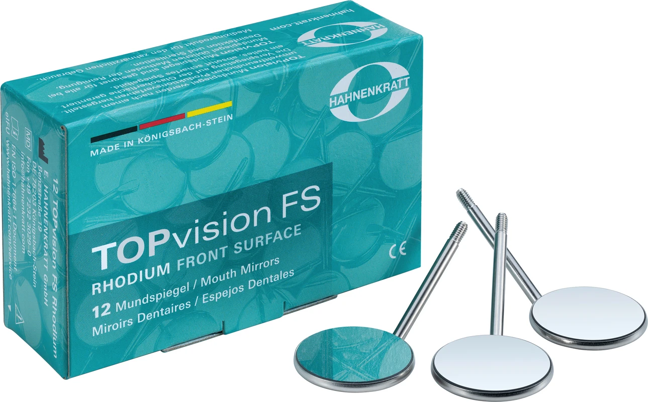 TOPvision FS Packung 12 Stück SS-Stiel 4 plan, Ø 22 mm, Rhodium