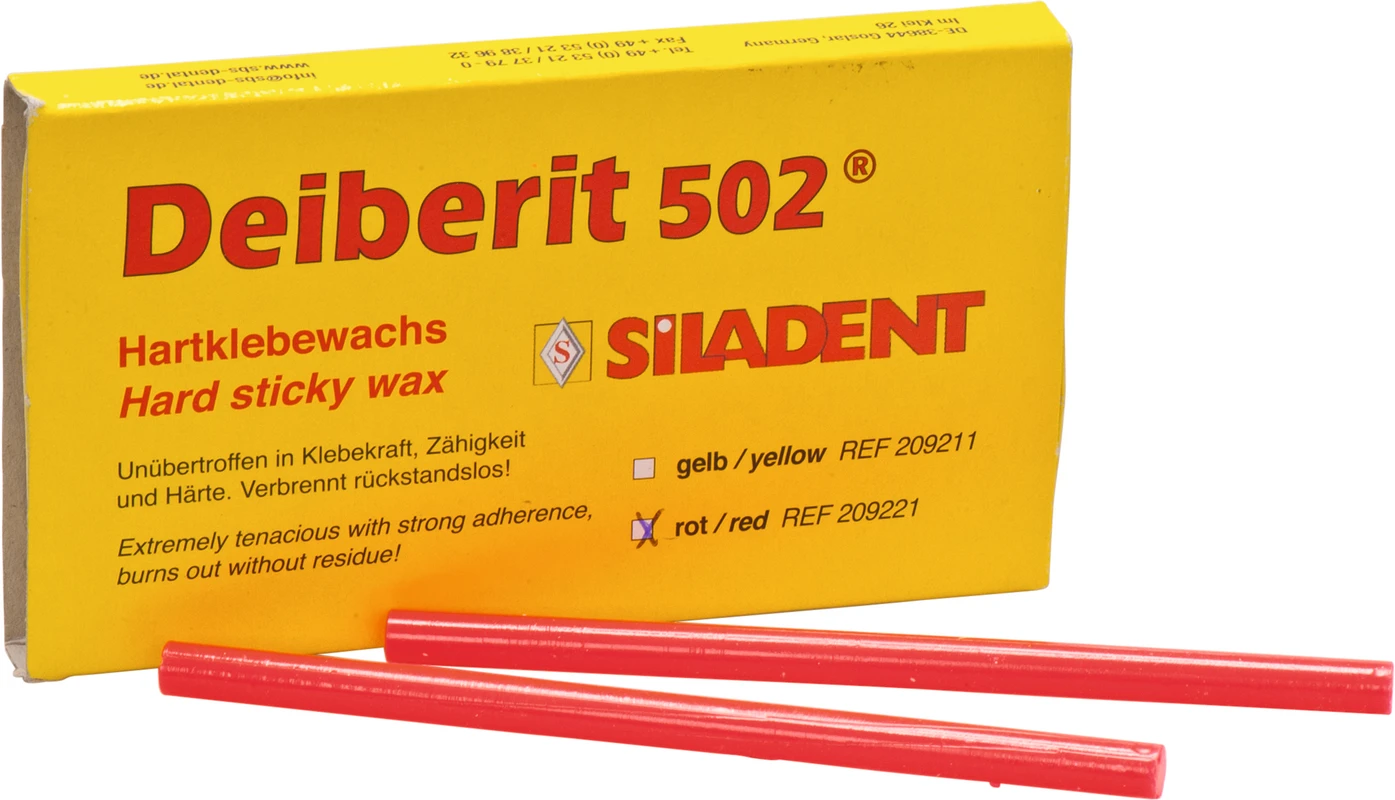 Deiberit 502® Packung 10 Stangen Hartklebewachs rot