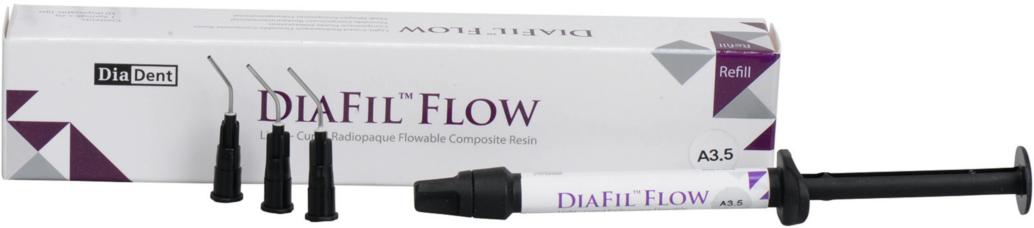 DIAFIL™ FLOW Hybrid Packung 2 g Spritze A3,5, 10 Einmalnadeltips