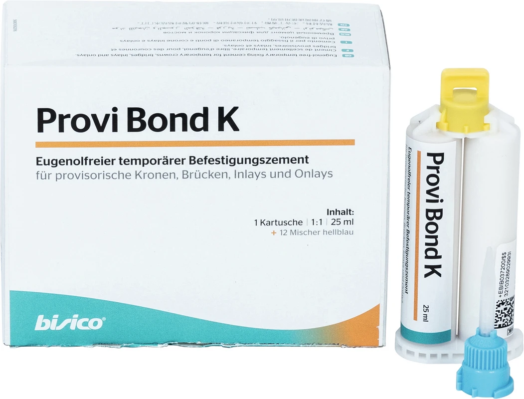 Provi Bond K Packung 25 ml Doppelkartusche, 12 Mischer hellblau 1:1 Provi Bond K bisico