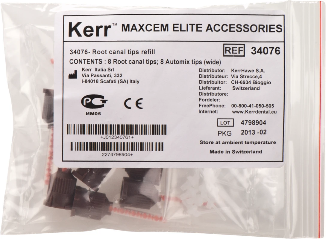 Maxcem Elite™ Spitzen Packung 8 Wurzelkanalspitzen, 8 Automix-Spitzen breite Öffnung Maxcem Elite™ Spitzen Packung 8 Wurzelkanalspitzen, 8 Automix-Spitzen breite Öffnung