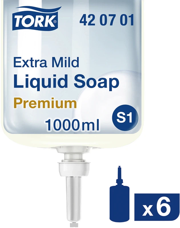 TORK® extramilde Flüssigseife Karton 6 x 1 Liter Kartusche