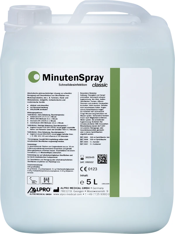 MinutenSpray classic Kanister 5 Liter, ohne Auslaufhahn