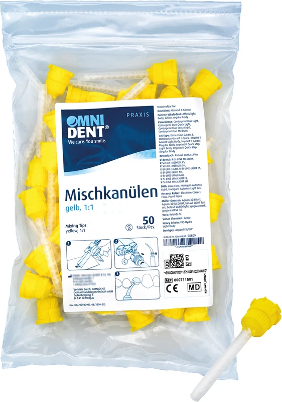 Omni Mischkanülen gelb 1:1 Beutel 50 Stück gelb 1:1 Omni Mischkanülen gelb 1:1 OMNIDENT