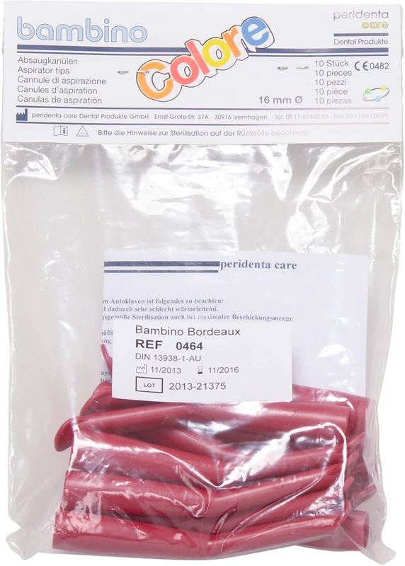 Absaugkanülen Bambino Packung 10 Stück bordeaux