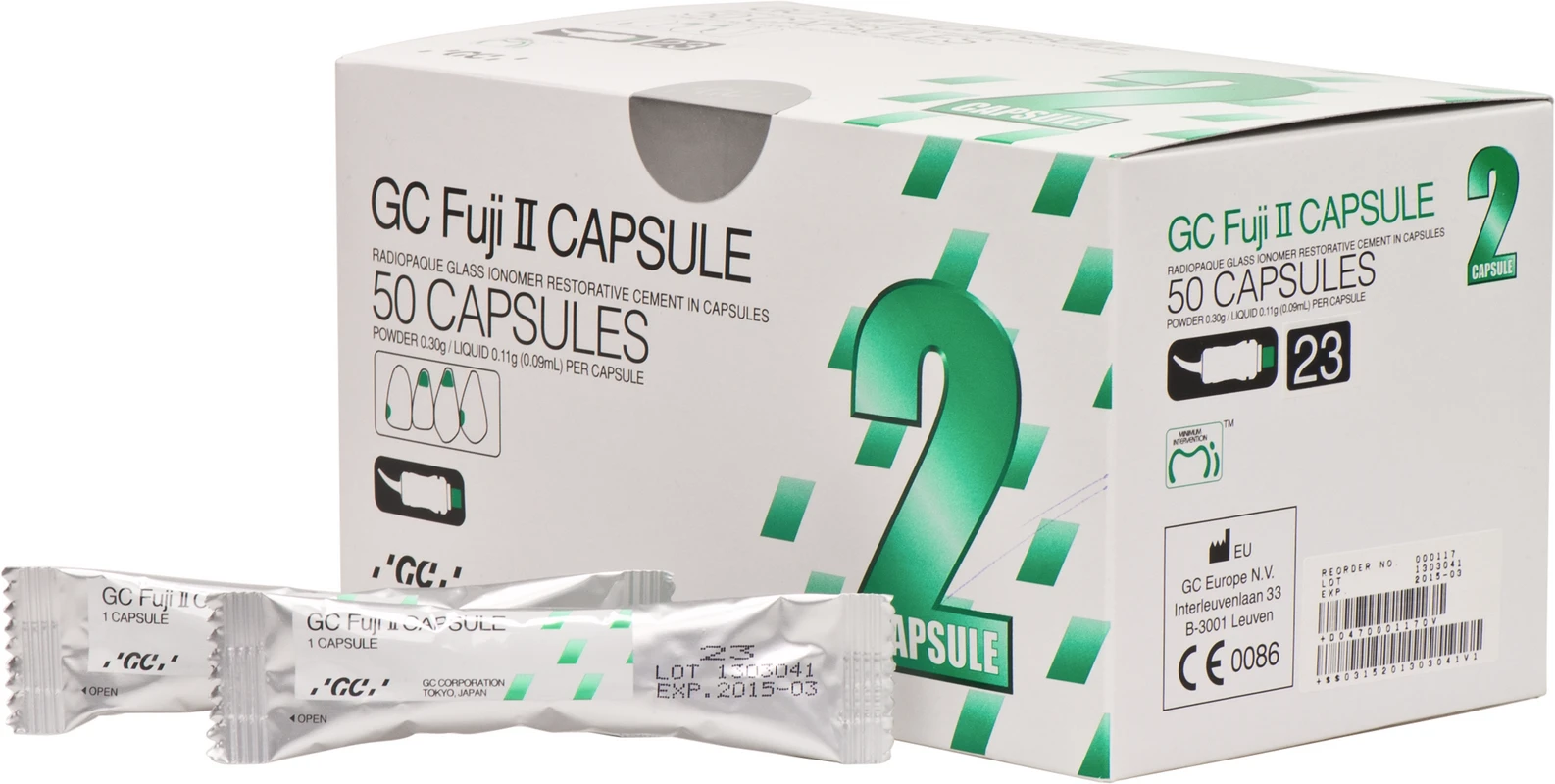 GC Fuji II Packung 50 Kapseln dunkelgrau C4