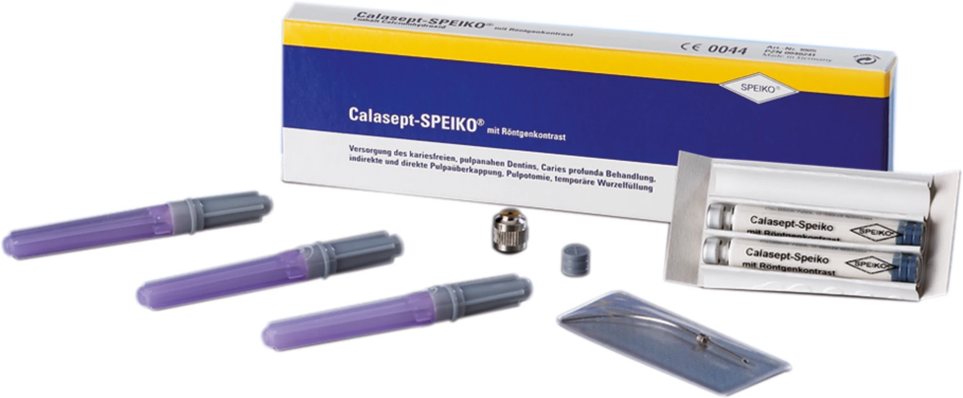 Calasept-SPEIKO® mit Röntgenkontrast Packung 2 x 2,5 g Zylinderampullen, 3 Einwegkanülen, 1 gebogene Kanüle