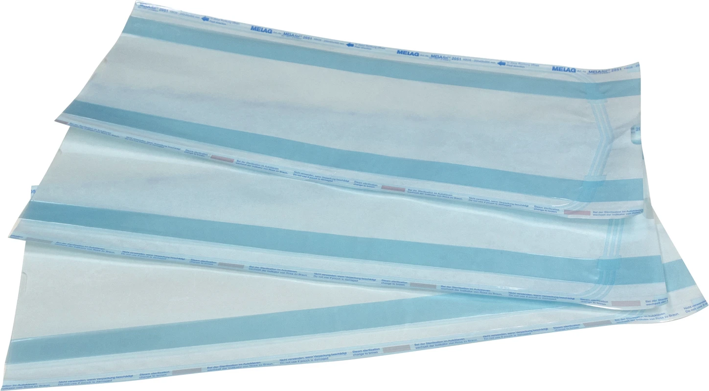 MELAfol+ Karton 100 Seitenfaltenbeutel Sterilisationsverpackung 20 cm x 50 cm