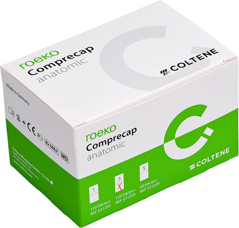 ROEKO Comprecap anatomic Packung 120 Stück Ø 10 mm, Größe 3