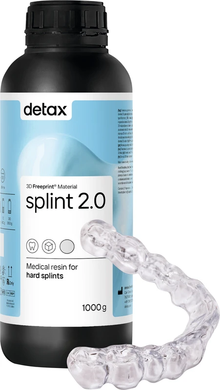 FREEPRINT® splint 2.0 Flasche 1 kg Kunststoff 385 nm, transparent