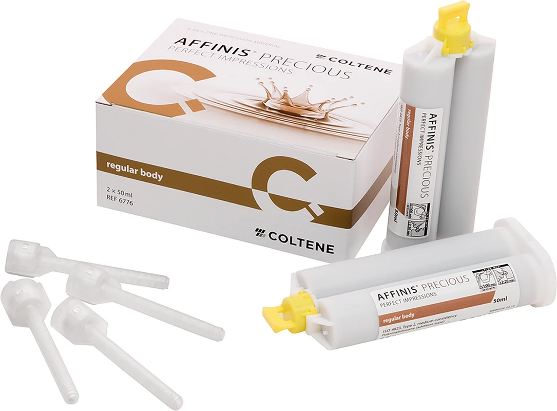 AFFINIS® PRECIOUS Packung 2 x 50 ml Kartusche regular body, 12 Mixing Tips