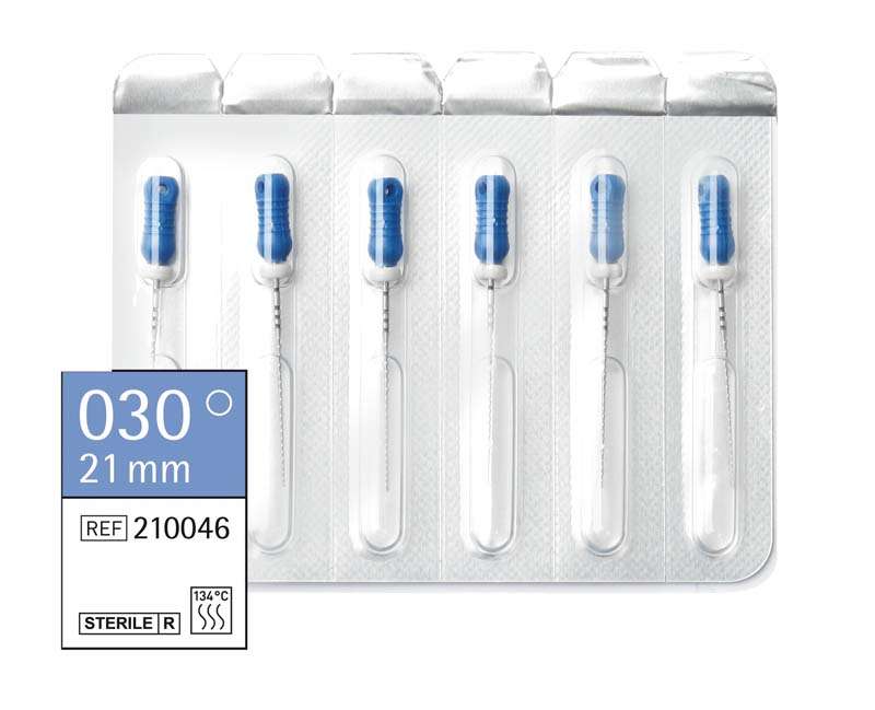 Omni Endoinstrumente steril - Packung 6 Hedströmfeilen steril, 21 mm, ISO 030