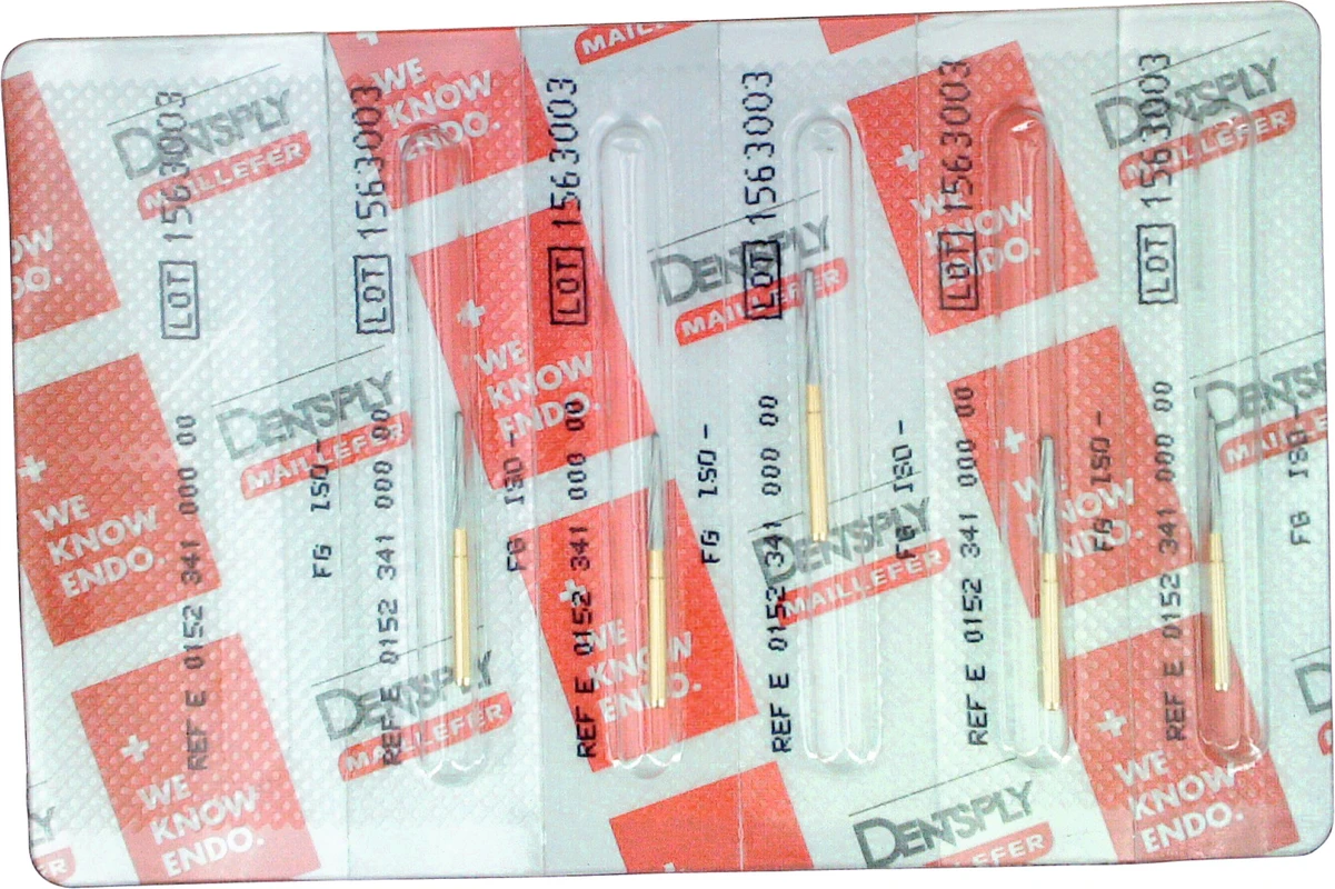 Endo-Z-Knochenfräser Packung 5 Stück 6 Schneiden, konisch FG, 21 mm, Ø 0,9 mm
