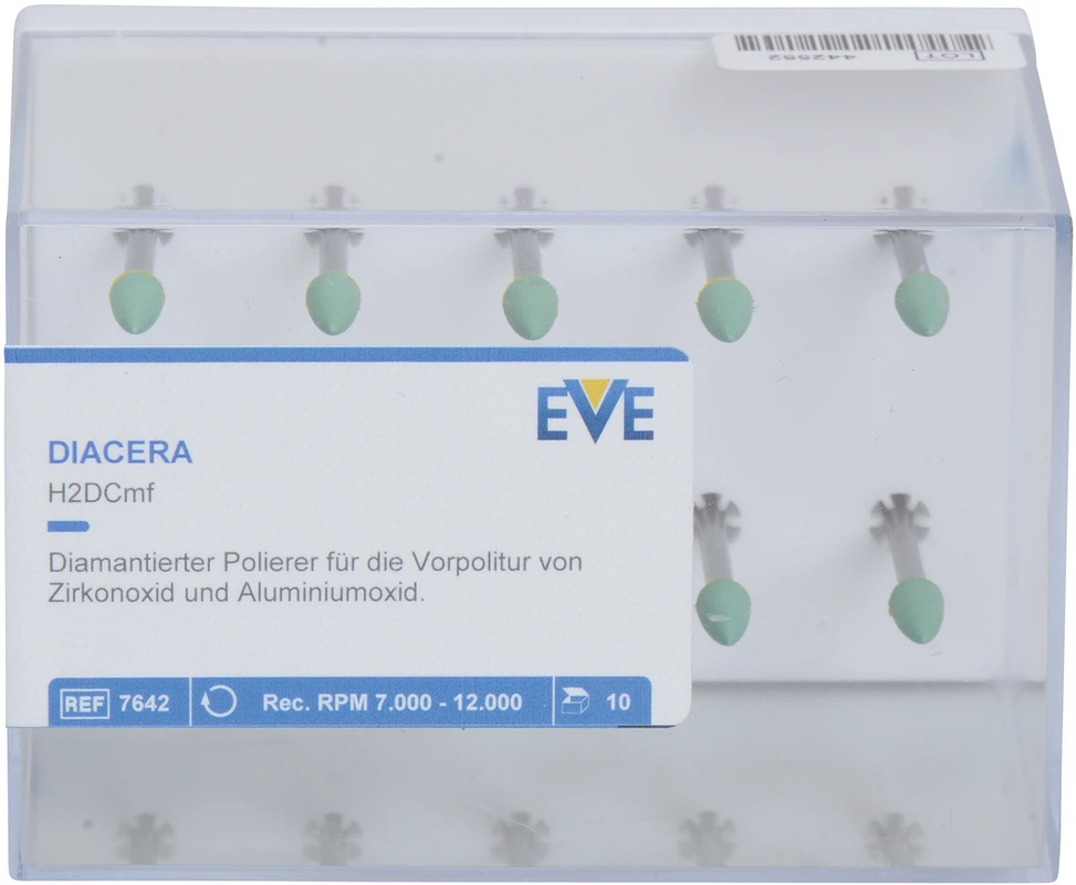 EVE DIACERA Packung 10 Stück grün mittel, HP, Figur Spitze, 4 x 13 mm