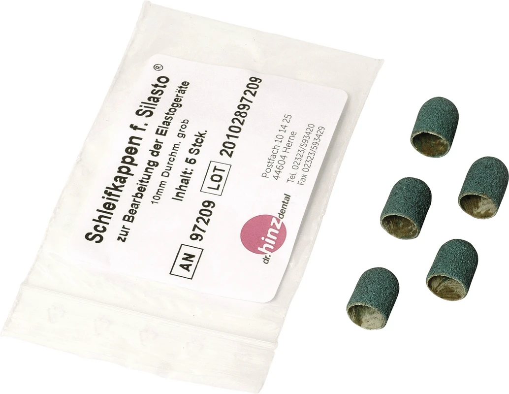 Schleifkappen/Schleifkappenträger Packung 5 Kappen grob, Ø 10 mm