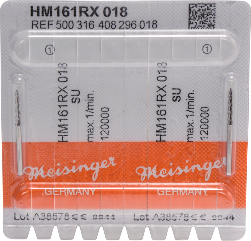 Chirurgie Fräser HM 161 Packung 2 Stück kreuzverzahnt, FG XL, Figur 408, 11 mm, ISO 018