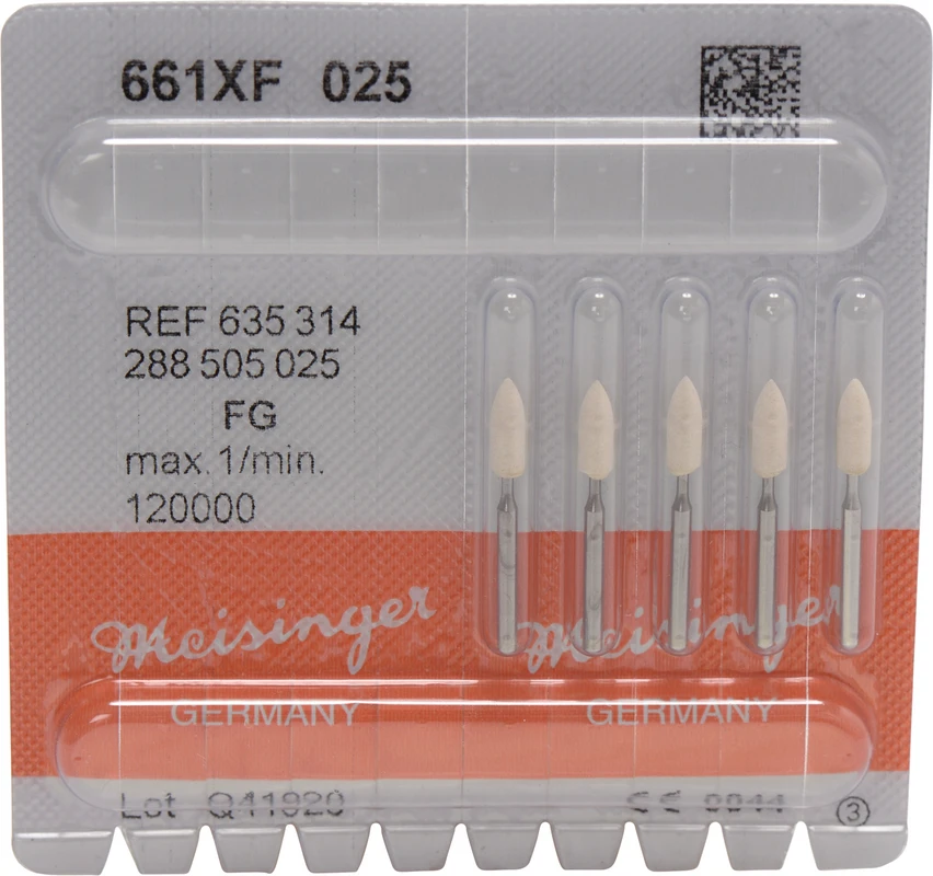 Keramische Schleifer 661 Packung 5 Stück weiß extra fein, FG, Figur 288, 7 mm, ISO 025