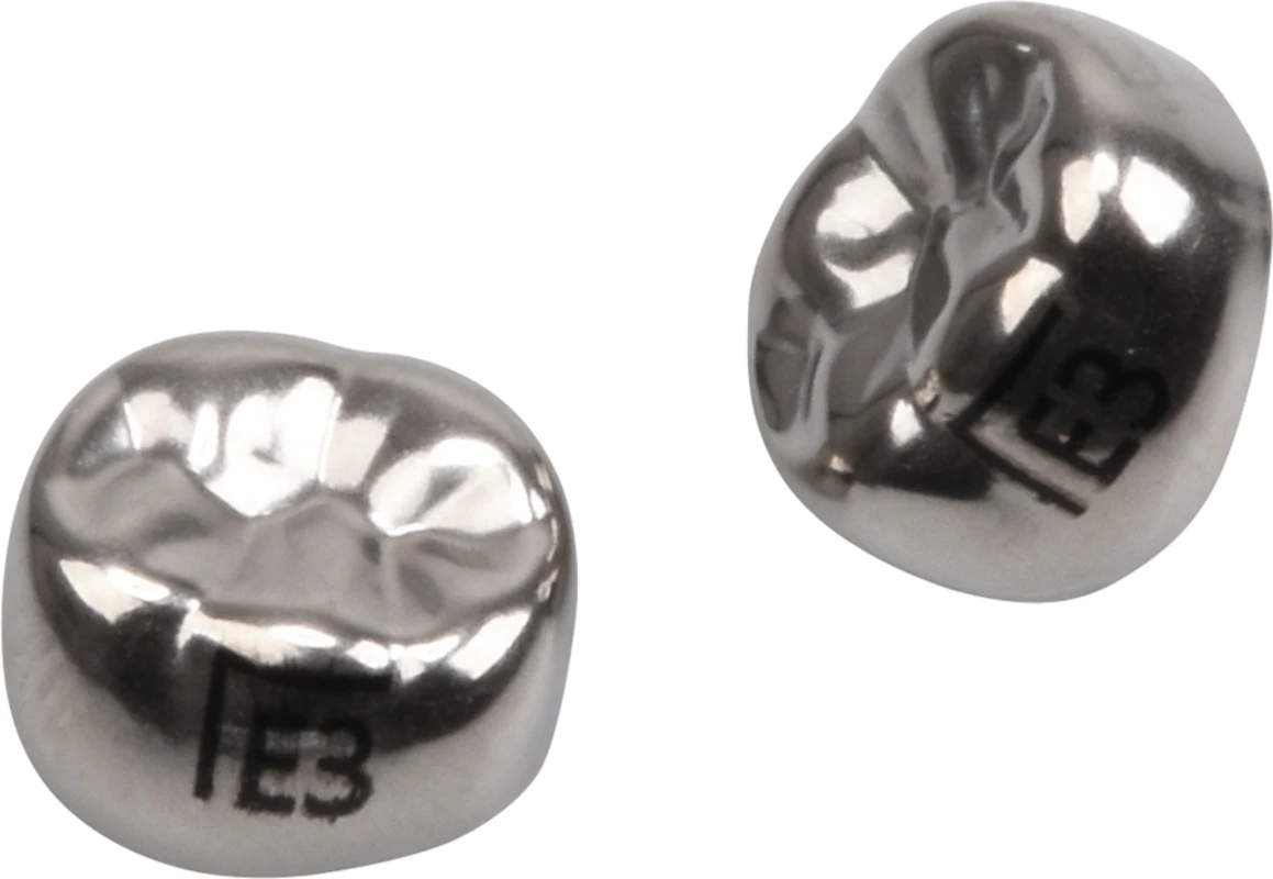 Edelstahlkronen Packung 5 Stück E-LL-3, für Milchmolaren